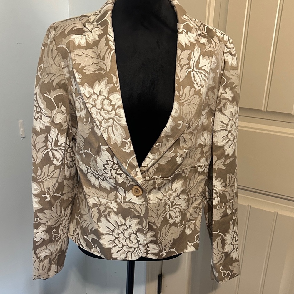 Floral Beige Women's Blazer